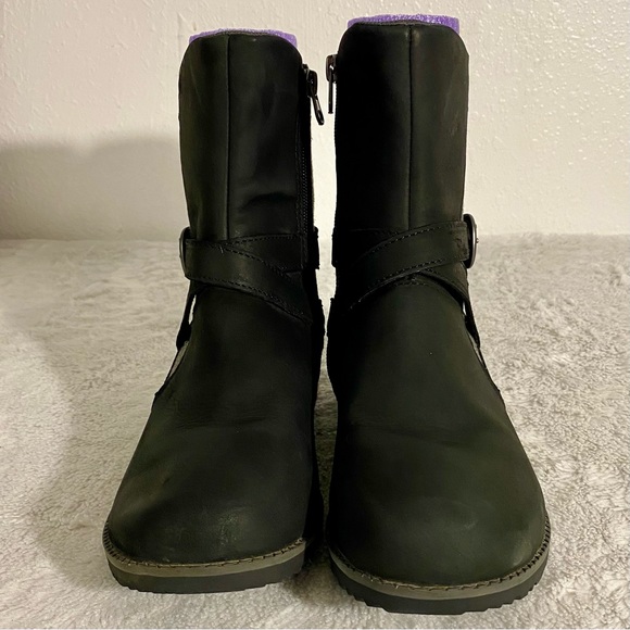 Eddie Bauer Covey 2.0 Boots Women’s Size 8.5 Black Leather Gray Tweed Side Zip - Picture 4 of 11